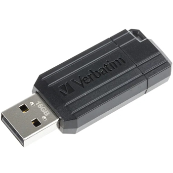 Pen Drive USB-A 2.0 16GB VERBATIM PINSTRIPE Preto